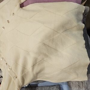 Elegant Cream Sweater with Button Detail